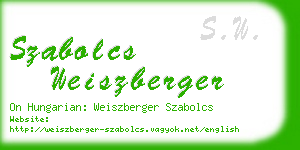 szabolcs weiszberger business card